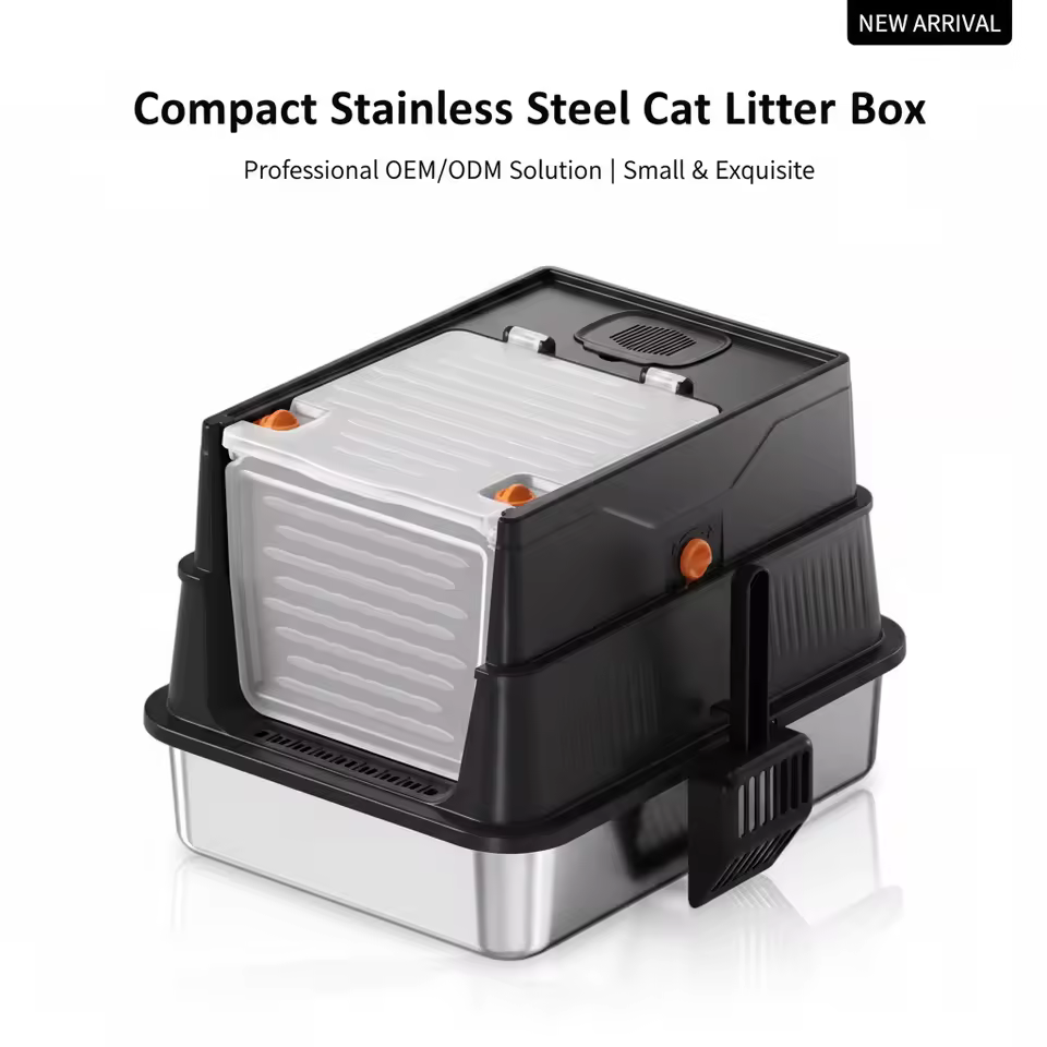 Enclosed Stainless Steel Cat Litter Box