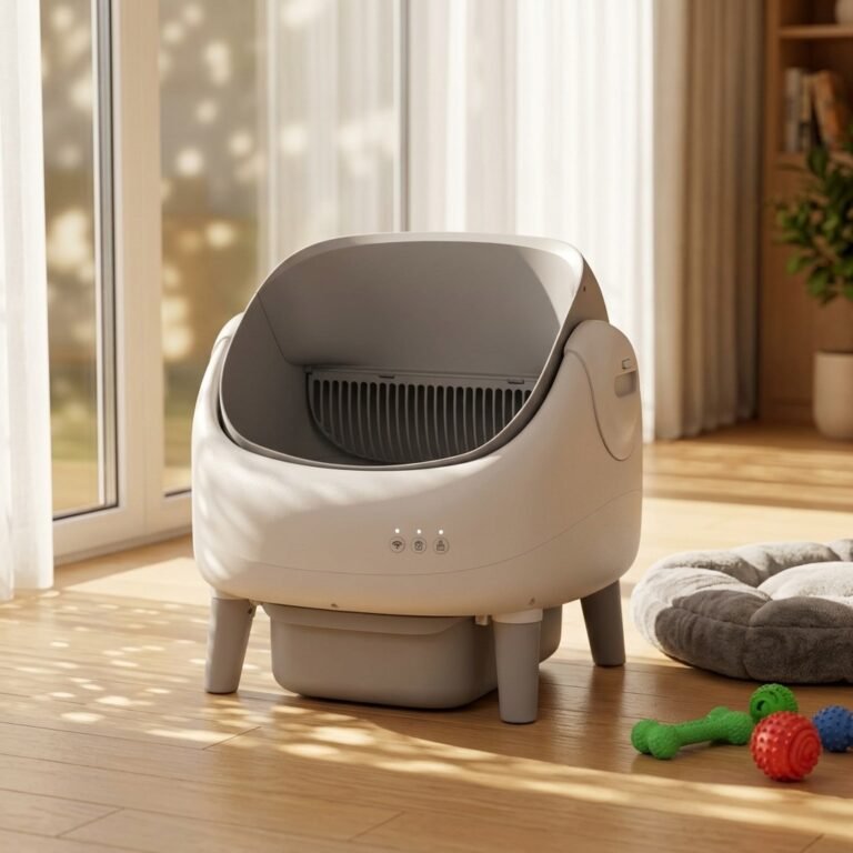 No Scoop, Low Noise, Safe Automatic Litter Box for Multi-Cat Households