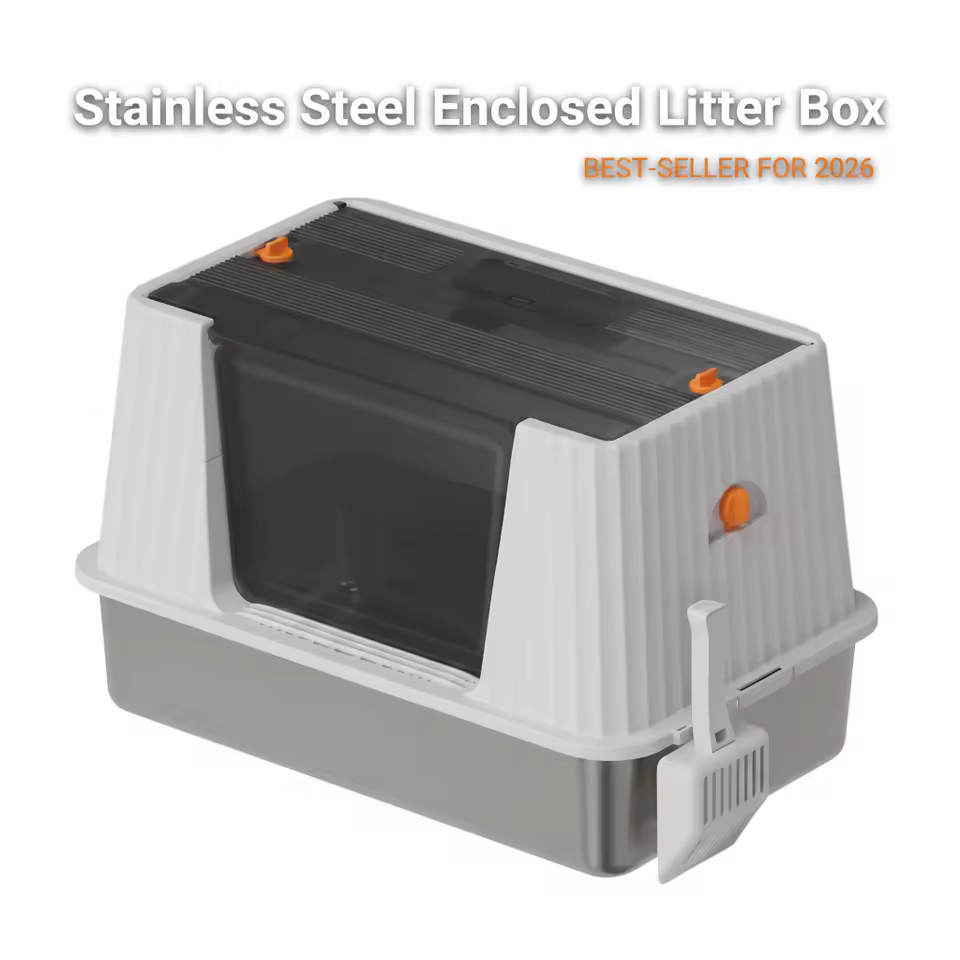 Stainless Steel Enclosed Cat Litter Box